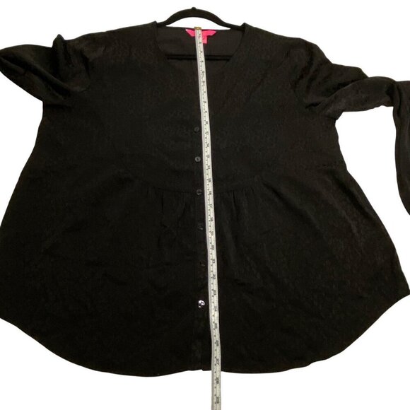 Lilly Pulitzer Hensley leopard print neutral black blouse button up women’s XL - Picture 12 of 13